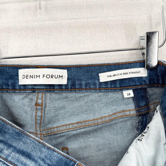 ARITZIA DENIM FORUM Arlo Hi Rise Seam Straight Jeans Womens 28 Medium Wash Blue - Picture 14 of 16